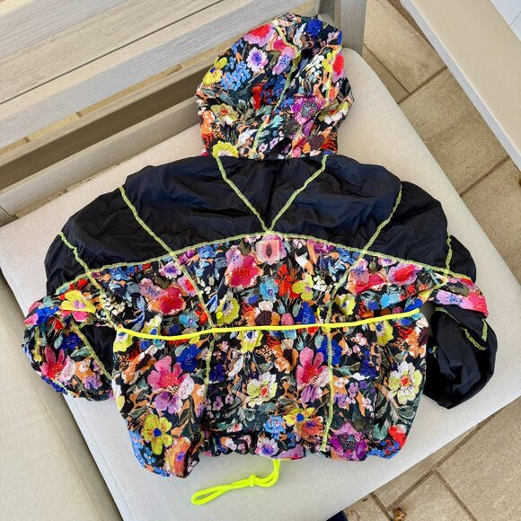 New Free People Movement Happy Camper Pullover Nylon Jacket Floral Print XS - Picture 9 of 11